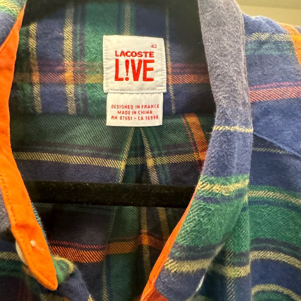 Lacoste Live Plaid Shirt - Blue and Orange